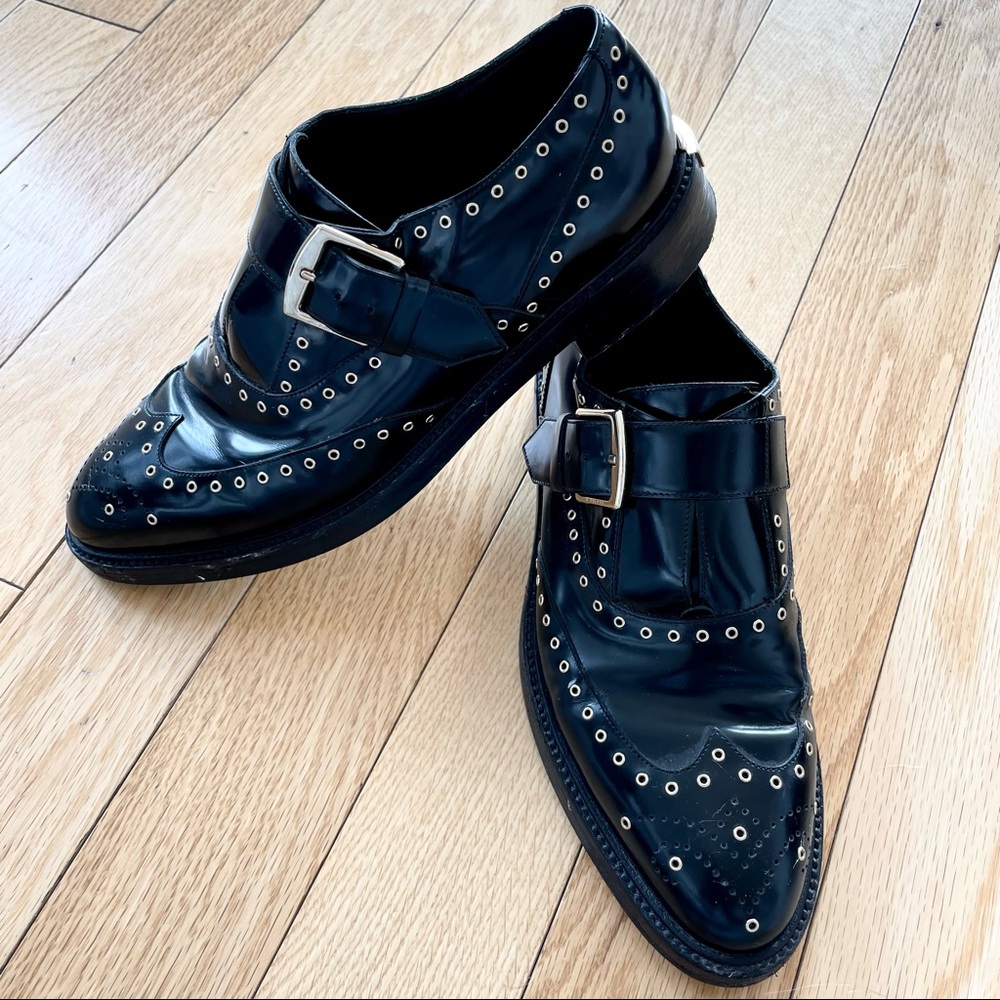 BURBERRY Studded Leather Oxfords